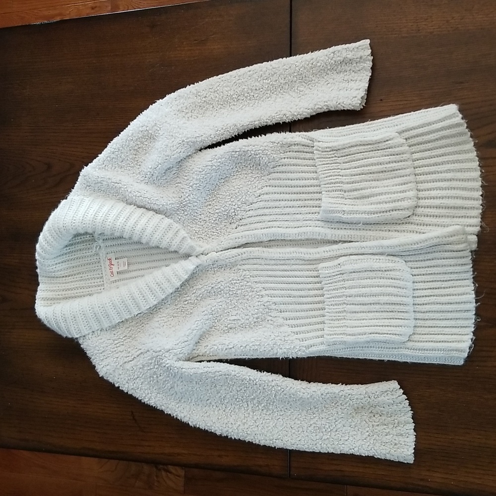 Cat & Jack Girls Open Cardigan Sweater  White